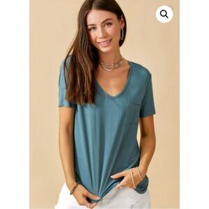 T by Alexander Wang Classic Pocket Tee Teal size small